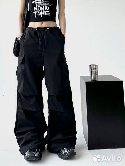 Штаны карго широкие шаровары