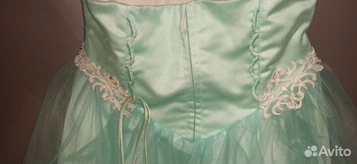 Платье вечернее для девочки 8-12 лет мятное