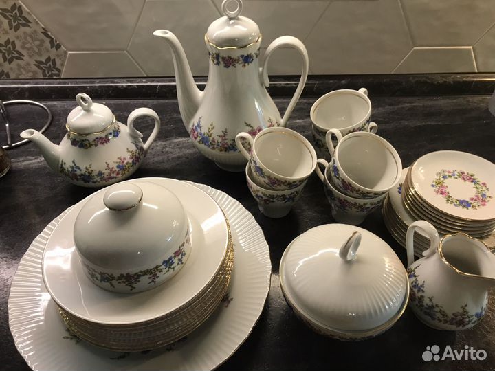 Немецкий кофейный сервиз Jlmenau