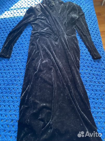 Платье бархатное батник 48