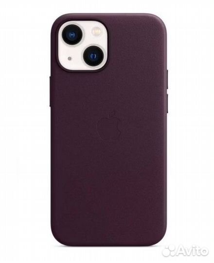 Apple Leather Case для iPhone 13 Mini тёмная Вишня