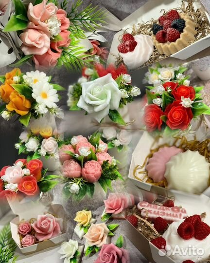 Мыло ручной работы, букет, сувенир