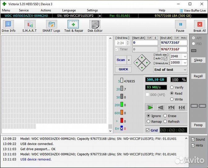 Жесткий диск WD 500 Гб WD5003azex