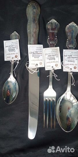 Набор столовых приборов серебро925 пробы