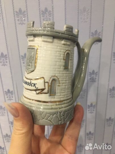 Кружка поильник фарфор ручная работа Кисловодск