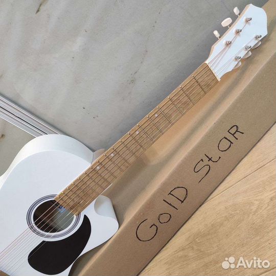 Гитара новая акустическая широкий гриф