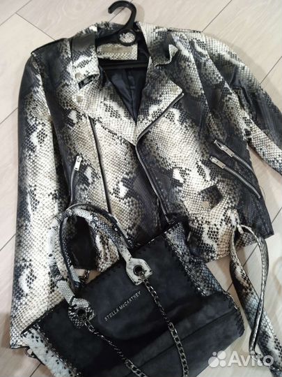 Кожаный пиджак+ сумка
