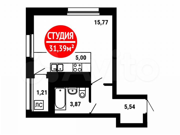 1-к. квартира, 31,4 м², 18/25 эт.