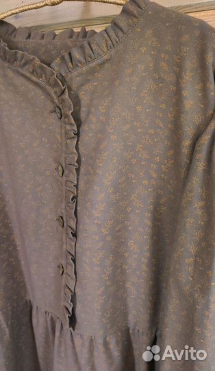 Платье свободного кроя из теплого хдопка