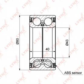 Lynxauto WB-1349 Комплект подшипника ступицы колеса перед