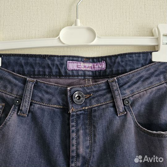 Джинсы фиолетовые, 42 р, прямой крой