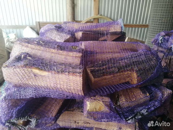 Дрова дубовые колотые в мешках