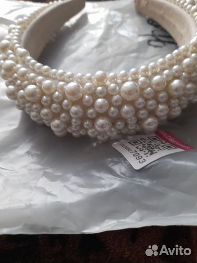 Ободок для волос жемчуг