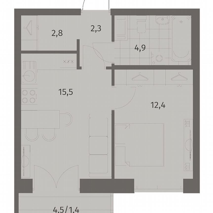 1-к. квартира, 39,3 м², 9/11 эт.