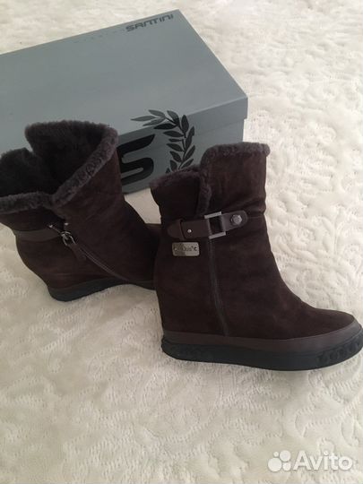 Сапоги женские нат. Замш.Зима Италия 39р