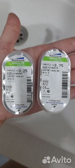 Bausch& lomb линзы8.4 -3.25 и -3.75
