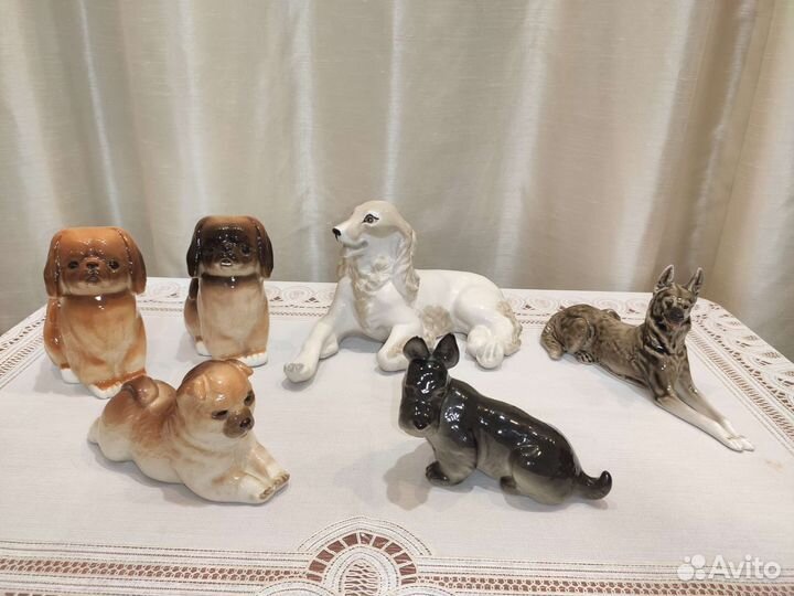 Фарфоровые статуэтки собаки лфз СССР