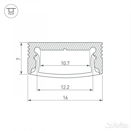 Профиль Arlight SL-Slim-H7-3000 Anod 036033