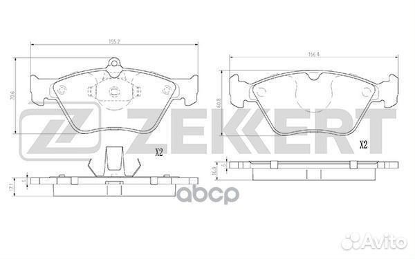 Колодки торм. диск. передн. Opel Calibra A 93