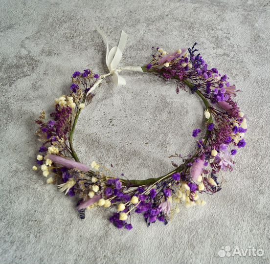 Венок на голову из цветов (сухоцветы)