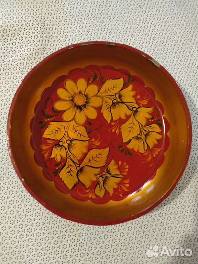 Тарелка деревянная расписная