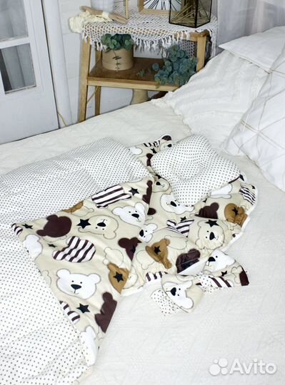 Кматрас-кокон, конверт на выписку,одеяло