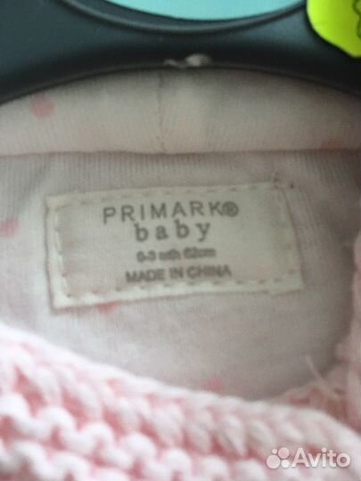 Кофта primark 1-3 мес