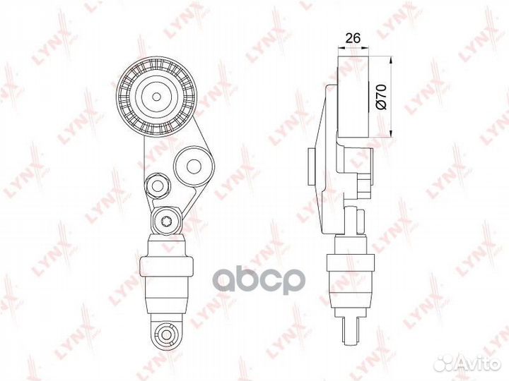 Натяжитель поликлинового ремня PT3199 lynxauto