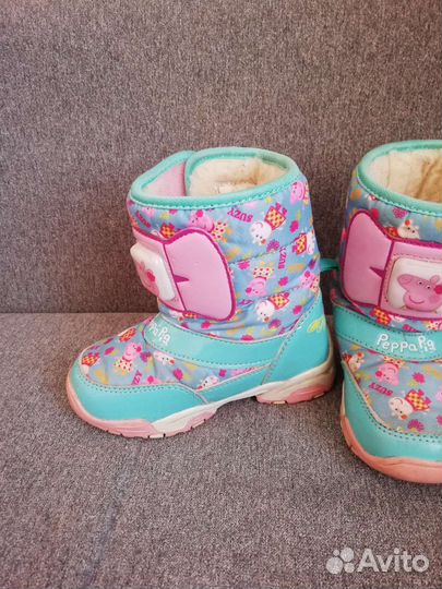 Сапожки зимние натуральные, светятся