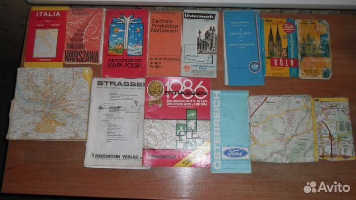 Старые дорожные карты Европы, фрг, Польши, Италии