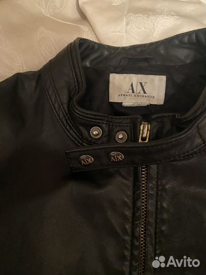 Кожаная куртка armani exchange