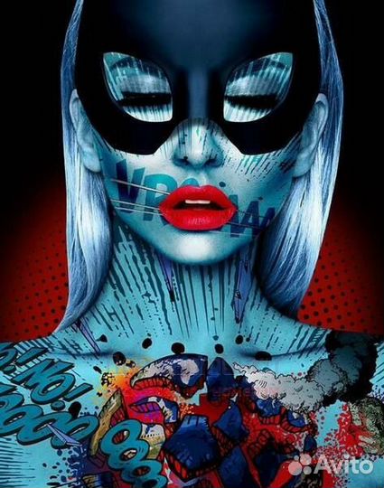 Картина по номерам 40x50 Девушка в черной маске