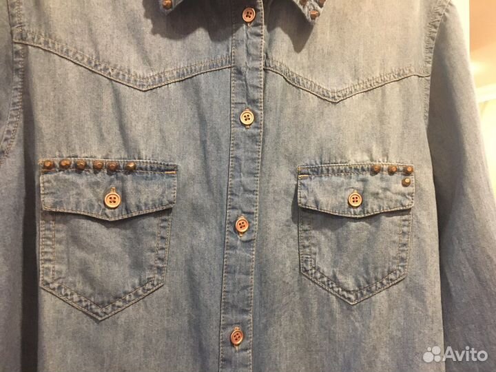 Джинсовая рубашка laredoute