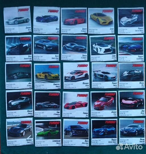 Вкладыши от жвачек турбо xtreme