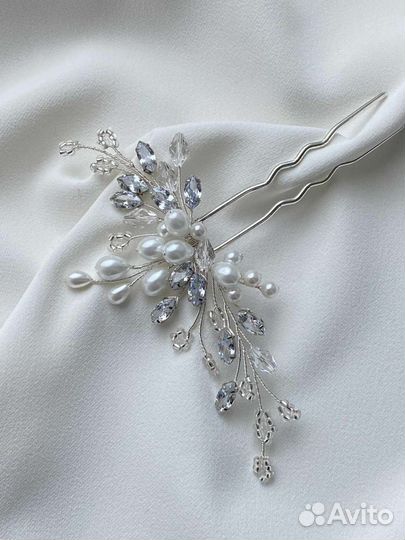 Шпилька в голову для невест/ украшение в прическу