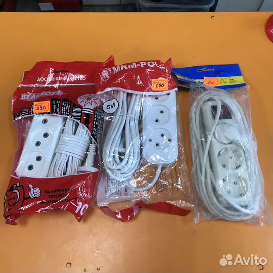 Удлинители и тройники в ассортименте