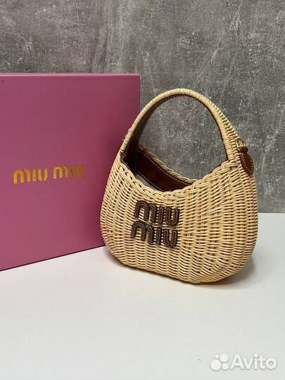 Сумка женская летняя плетеная miu miu