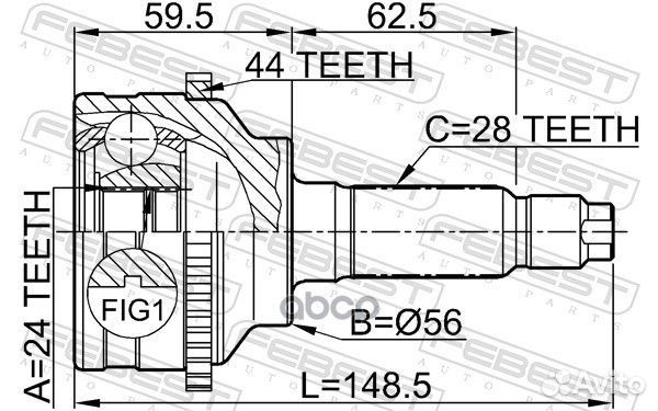 Шрус наружный 24X56X28 0510-041A44 Febest