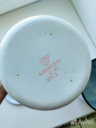 Эмалированная ёмкость бидон без ручки 3 л СССР