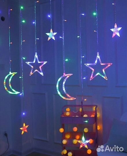 Гирлянда домашняя Звезды и Луна оптом