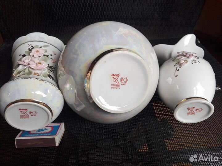 Три милых фарфоровых вазочки из СССР