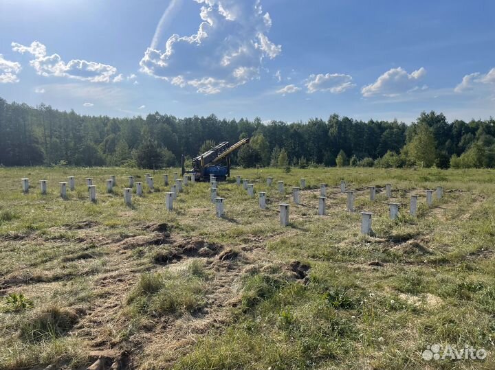 Железобетонные сваи с установкой