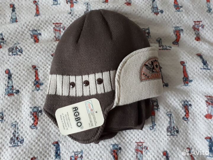 Комплект шапочка и шарф agbo, новый