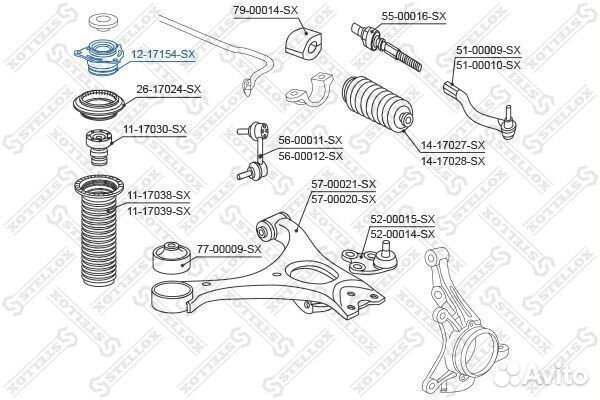 Опора амортизатора переднего honda civic 06-12