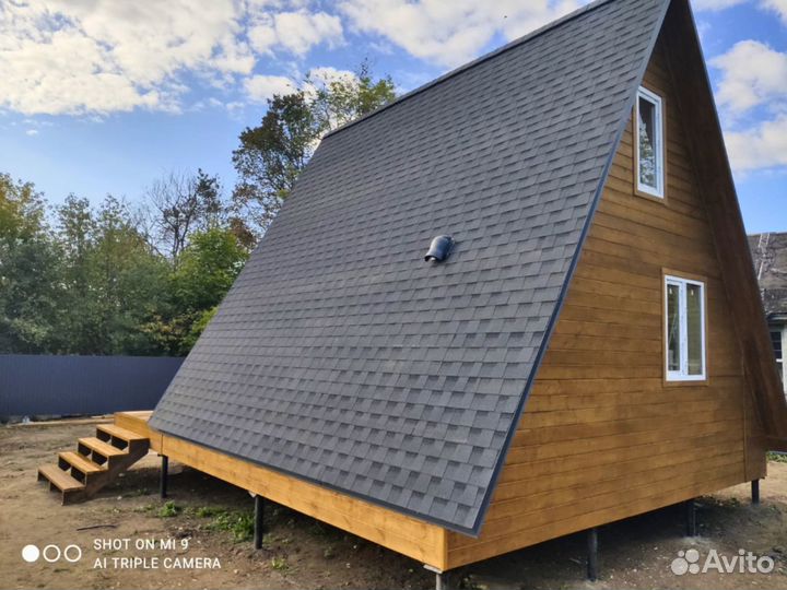 Дом каркасный A-frame с террасой. Прямой поставщик