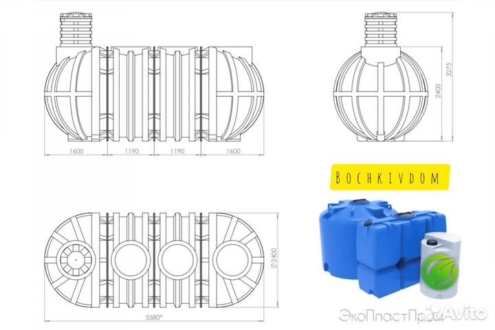 Пластиковый резервуар 20 кубов Krasnodar