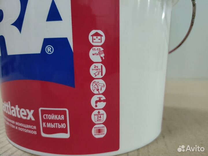 Краска моющаяся для стен и потолков aura Mattlate