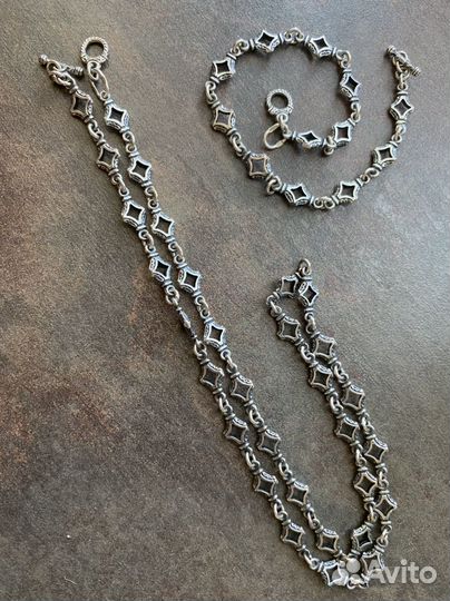 Серебряная цепочка и браслет