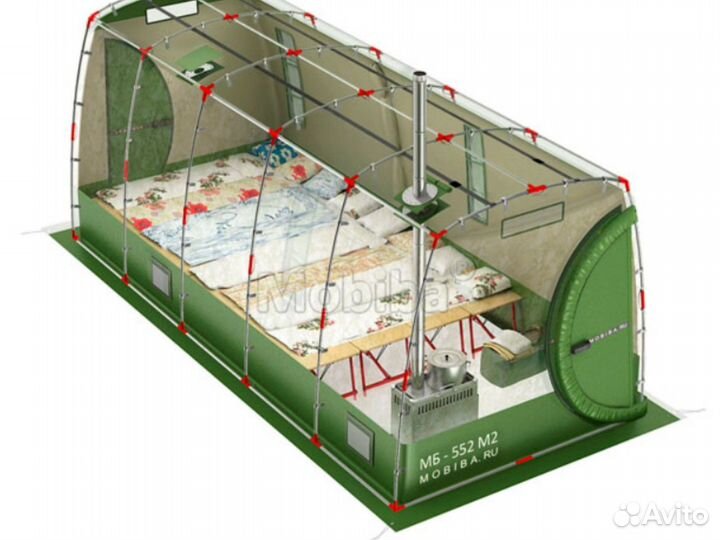 Отапливаемая зимняя палатка Мобиба «мб-552 М3»
