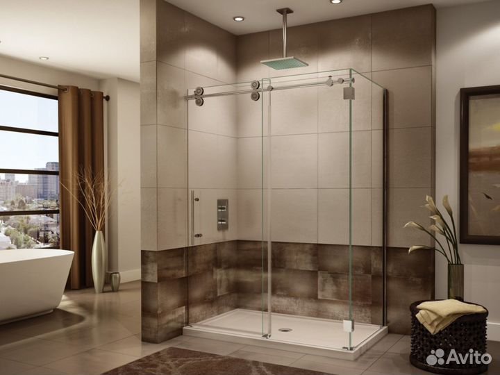 Стеклянная душевая под заказ